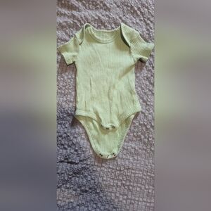 Green Ribbed Kids One Piece